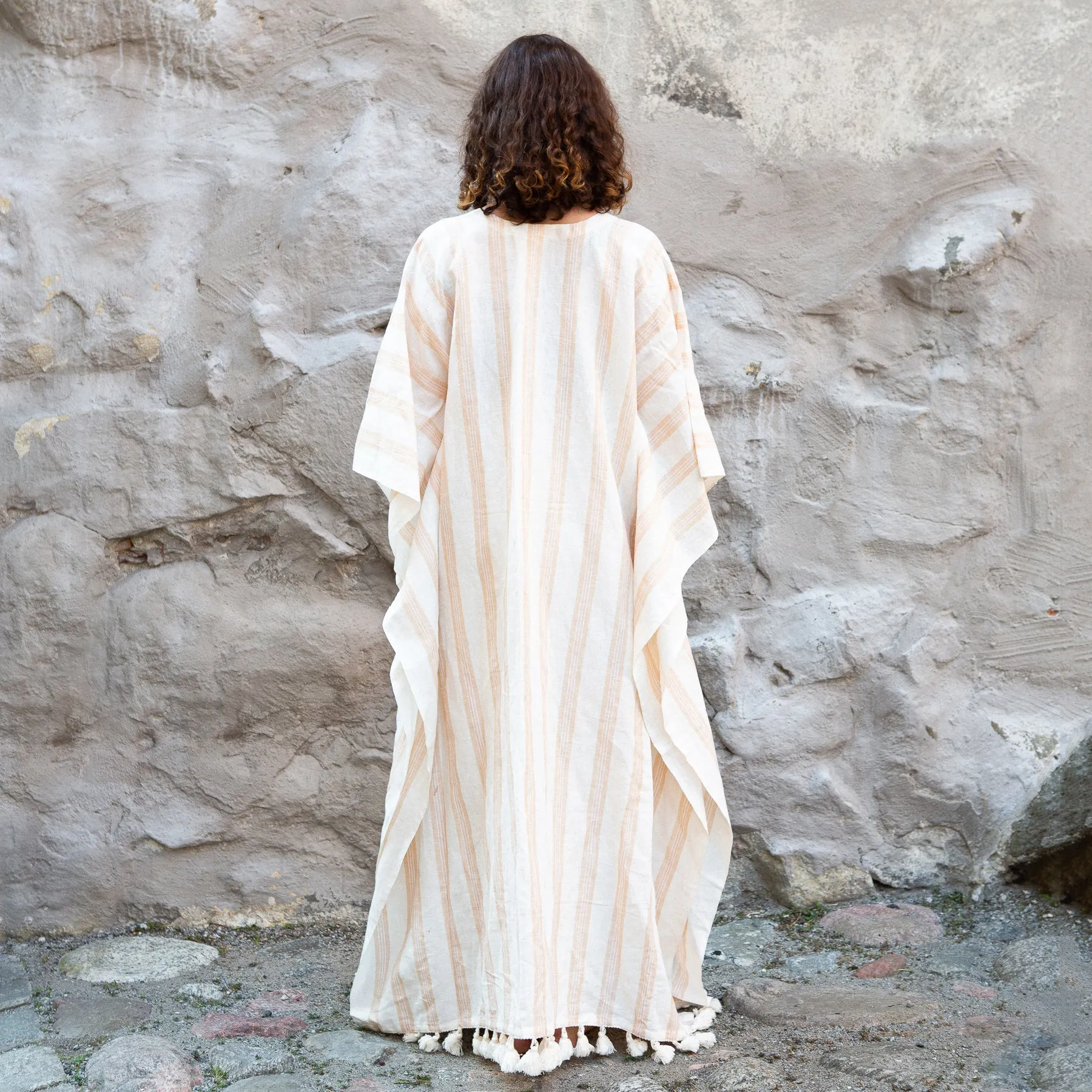 Eco-friendly striped Ibiza Kaftan
