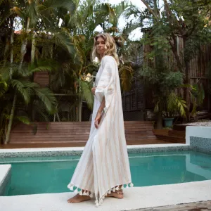 Eco-friendly striped Ibiza Kaftan