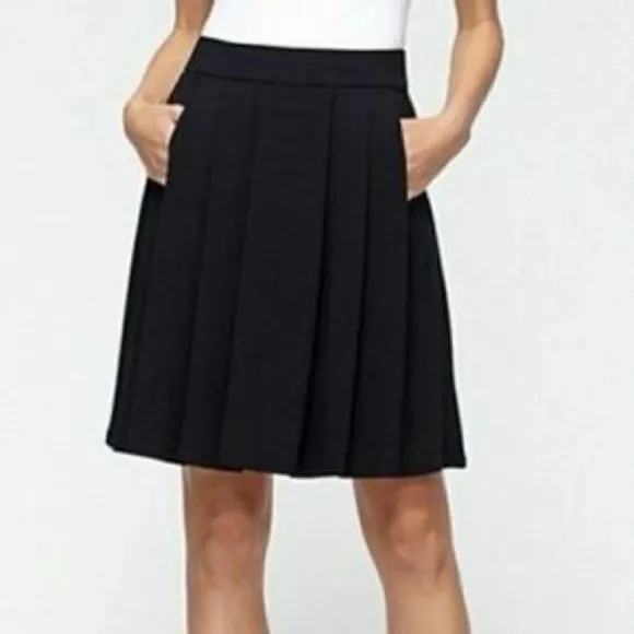 Eileen Fisher Black Pleated Skirt (Medium) Petite