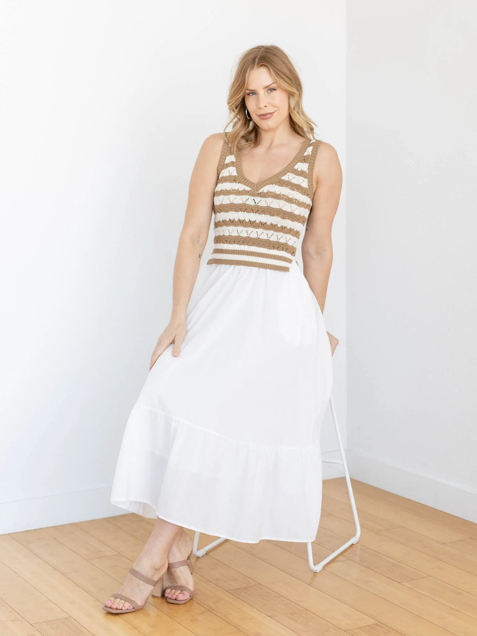 Elan Tank Combo Maxi Dress
