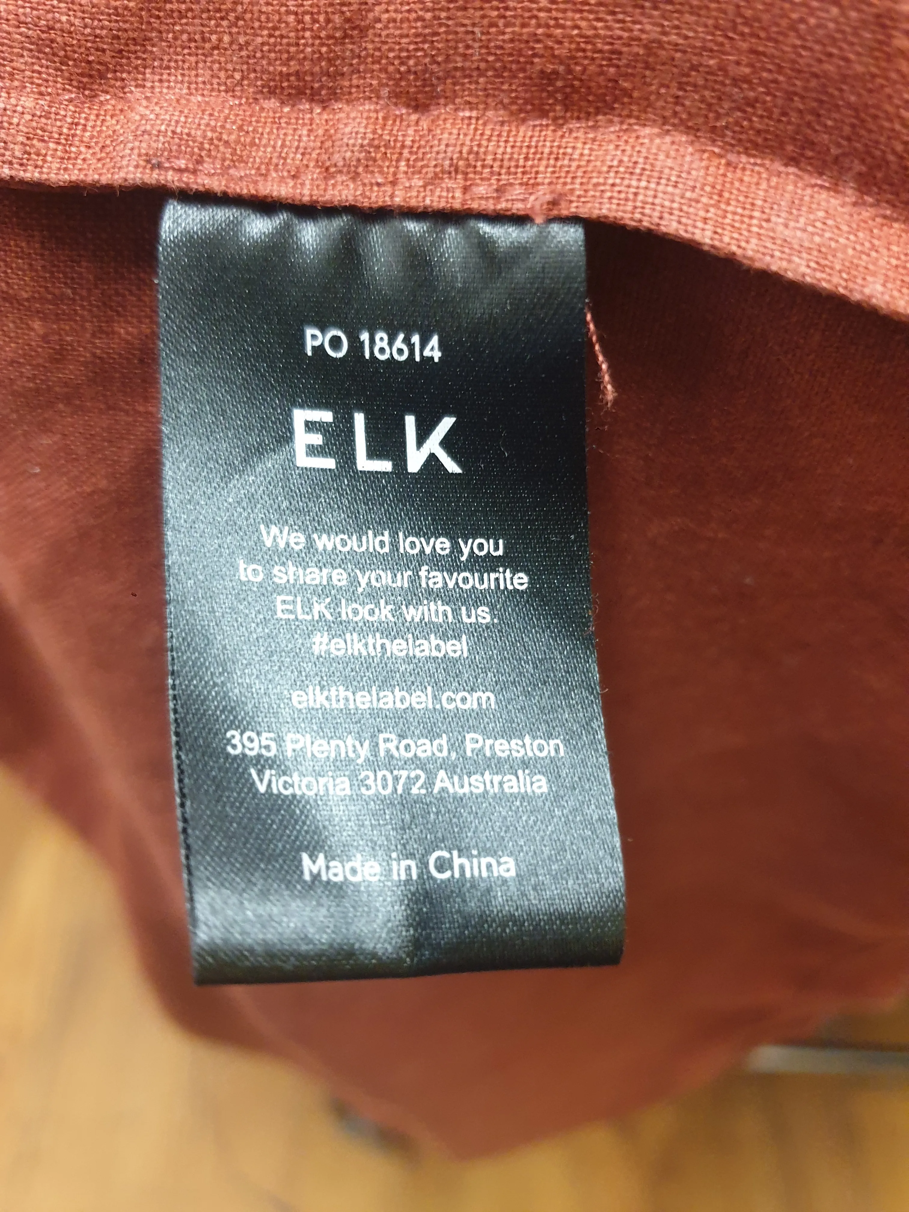 Elk red French linen top size 18