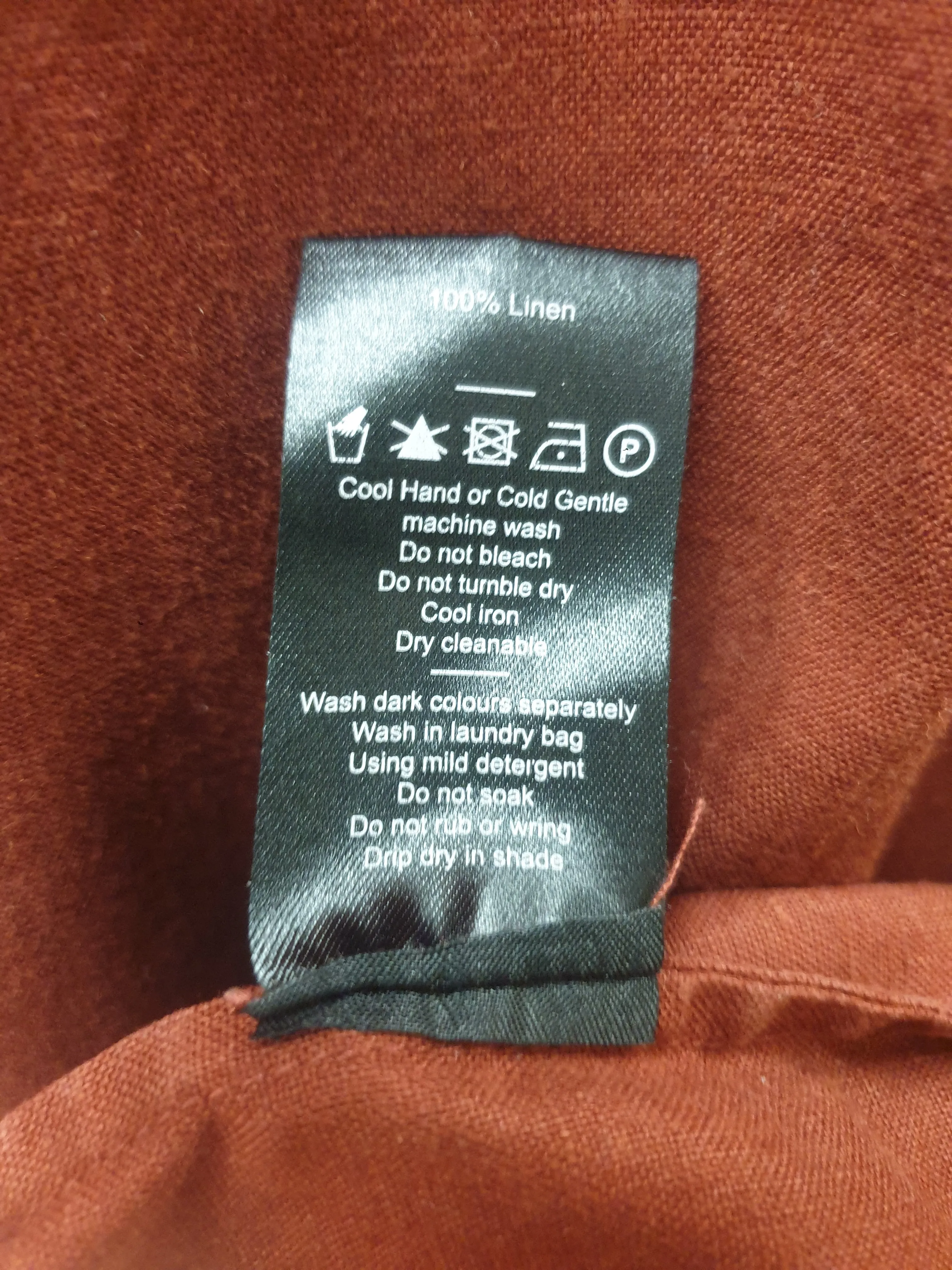 Elk red French linen top size 18