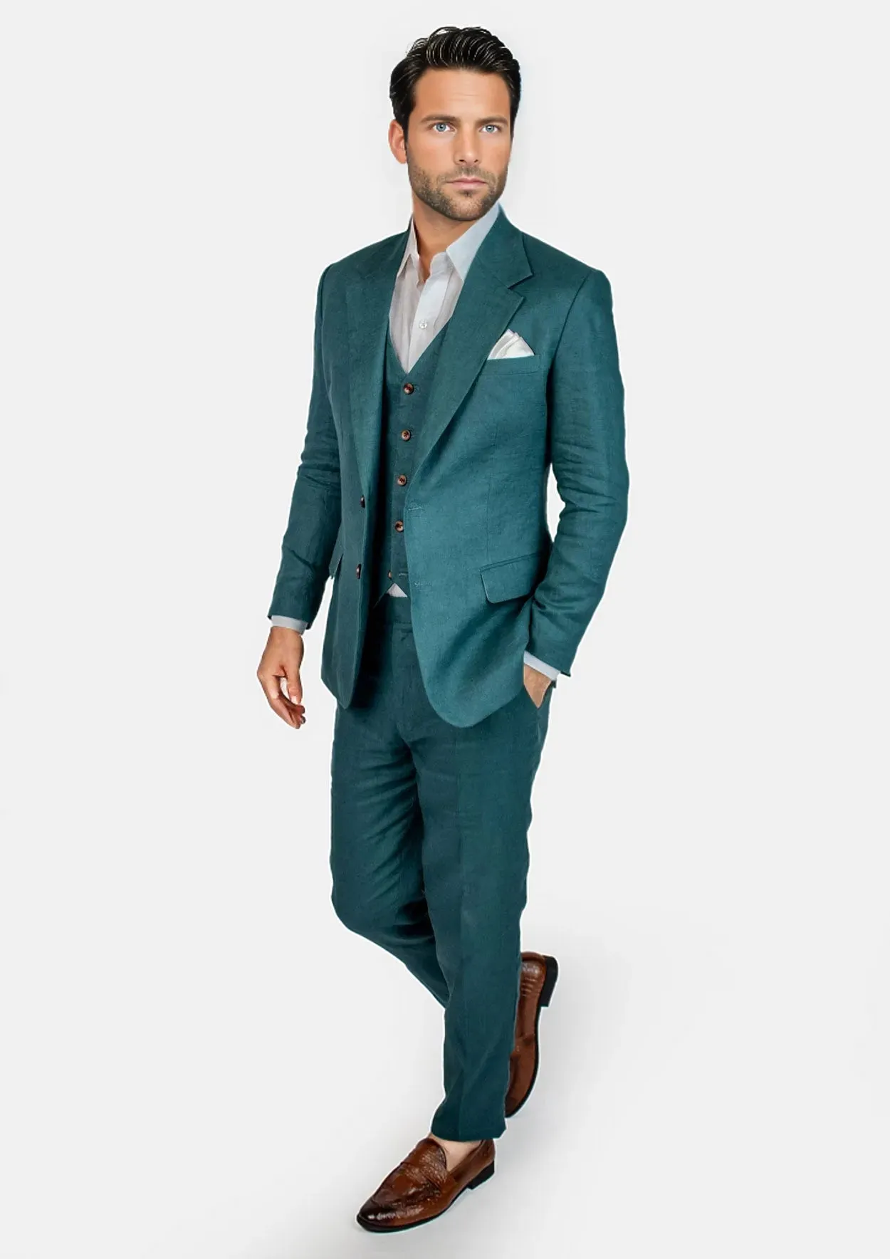 Ellis Deep Teal Linen Suit