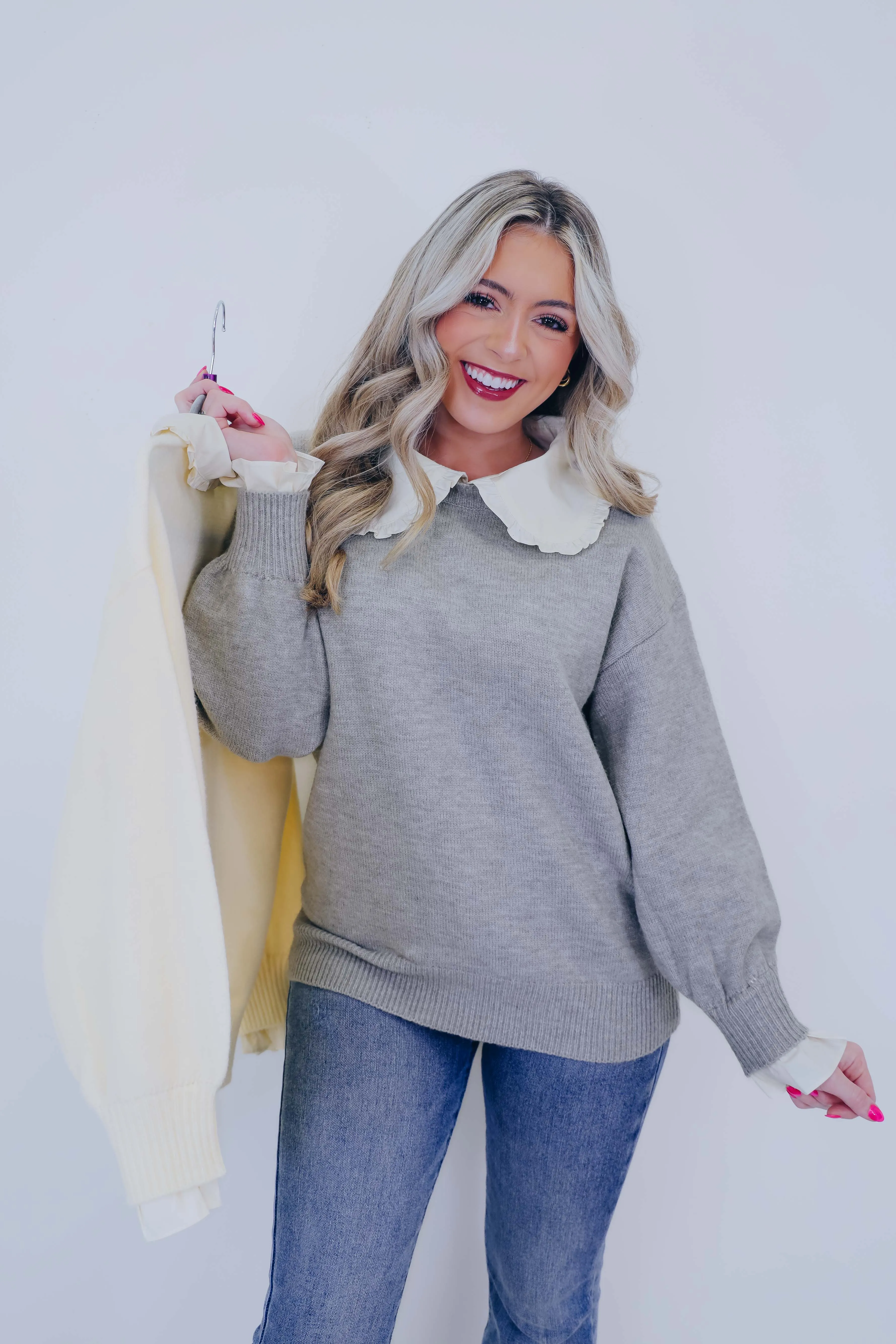Elouise Elevated Ruffle Collar Sweater - 2 Colors
