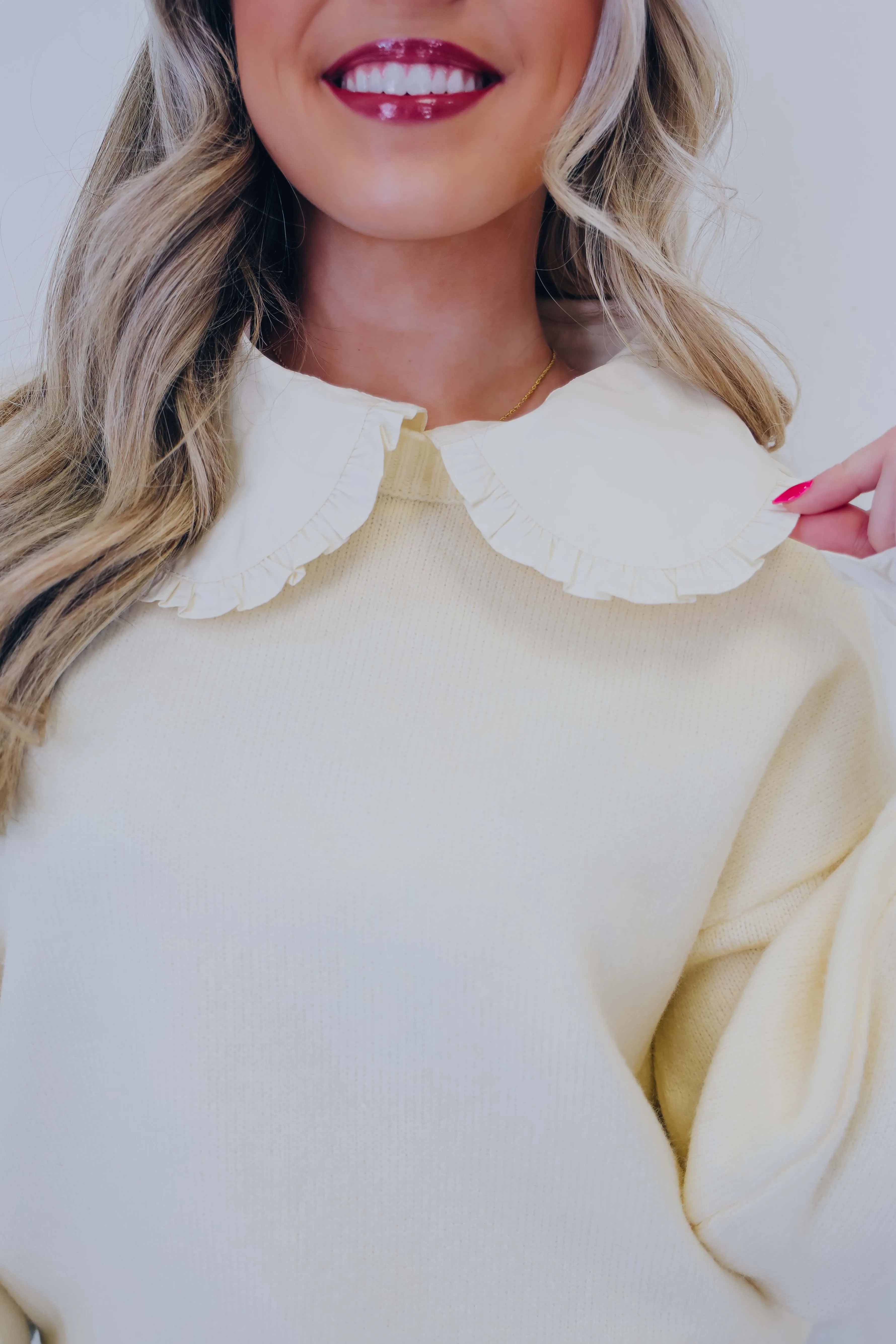 Elouise Elevated Ruffle Collar Sweater - 2 Colors