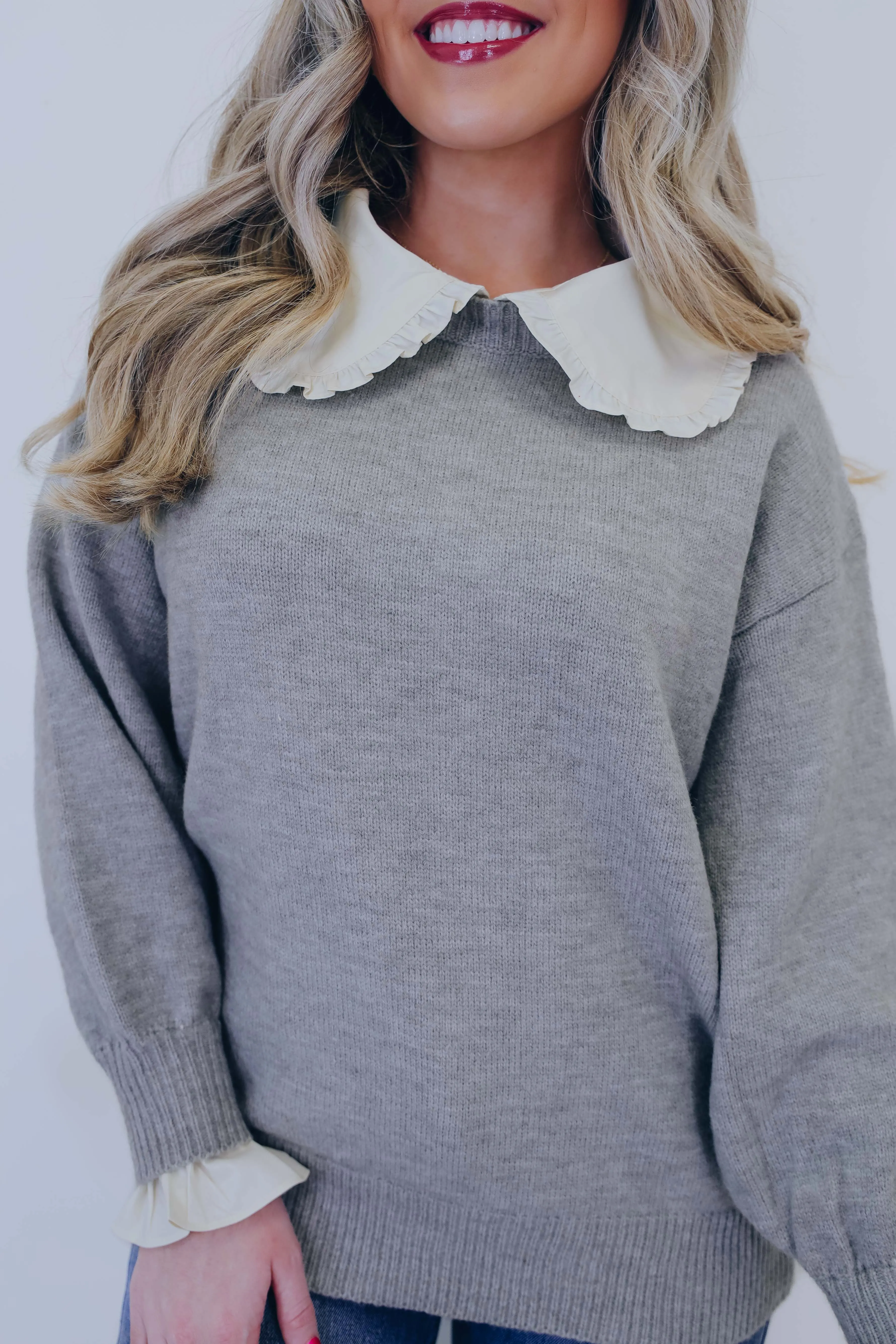 Elouise Elevated Ruffle Collar Sweater - 2 Colors