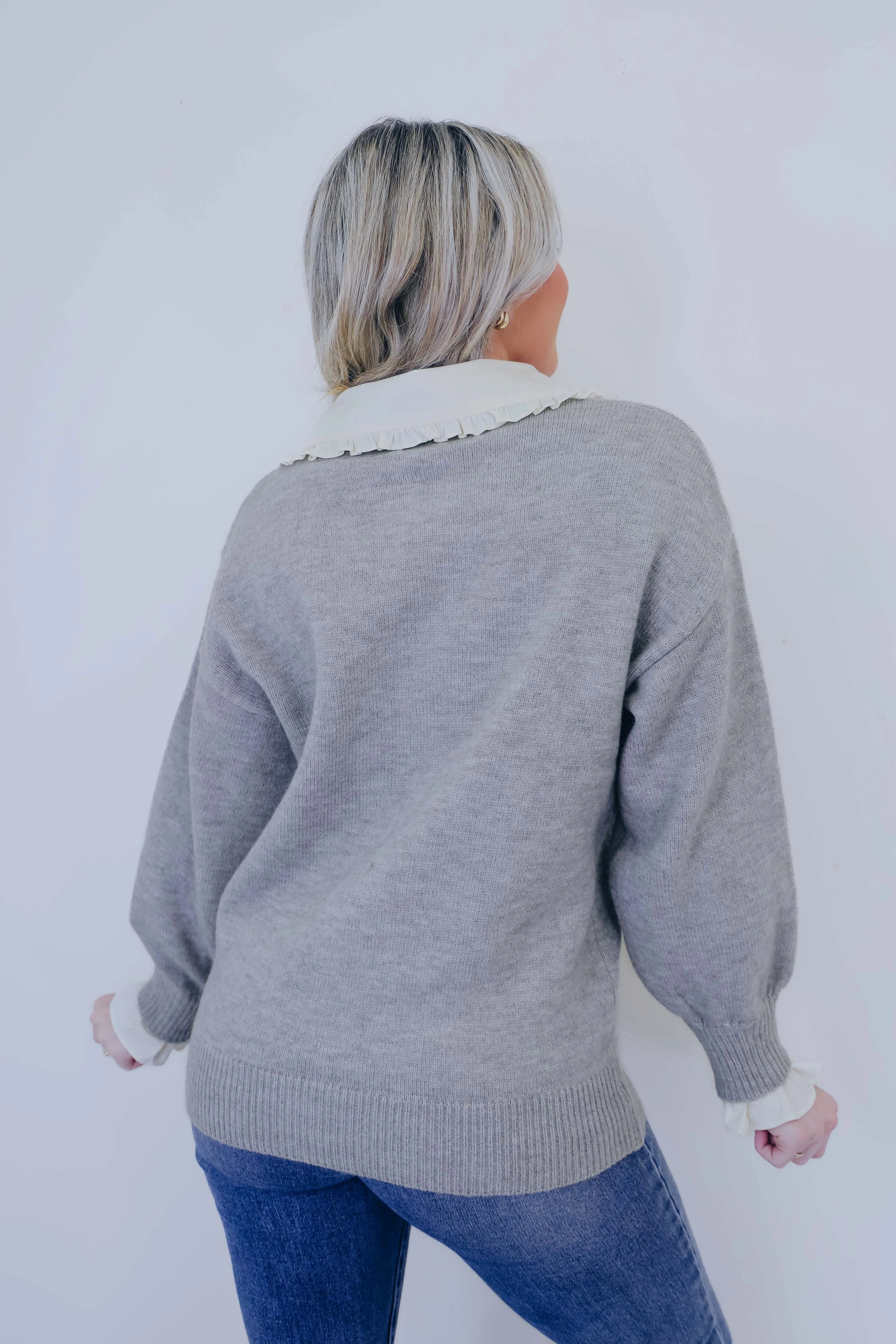 Elouise Elevated Ruffle Collar Sweater - 2 Colors