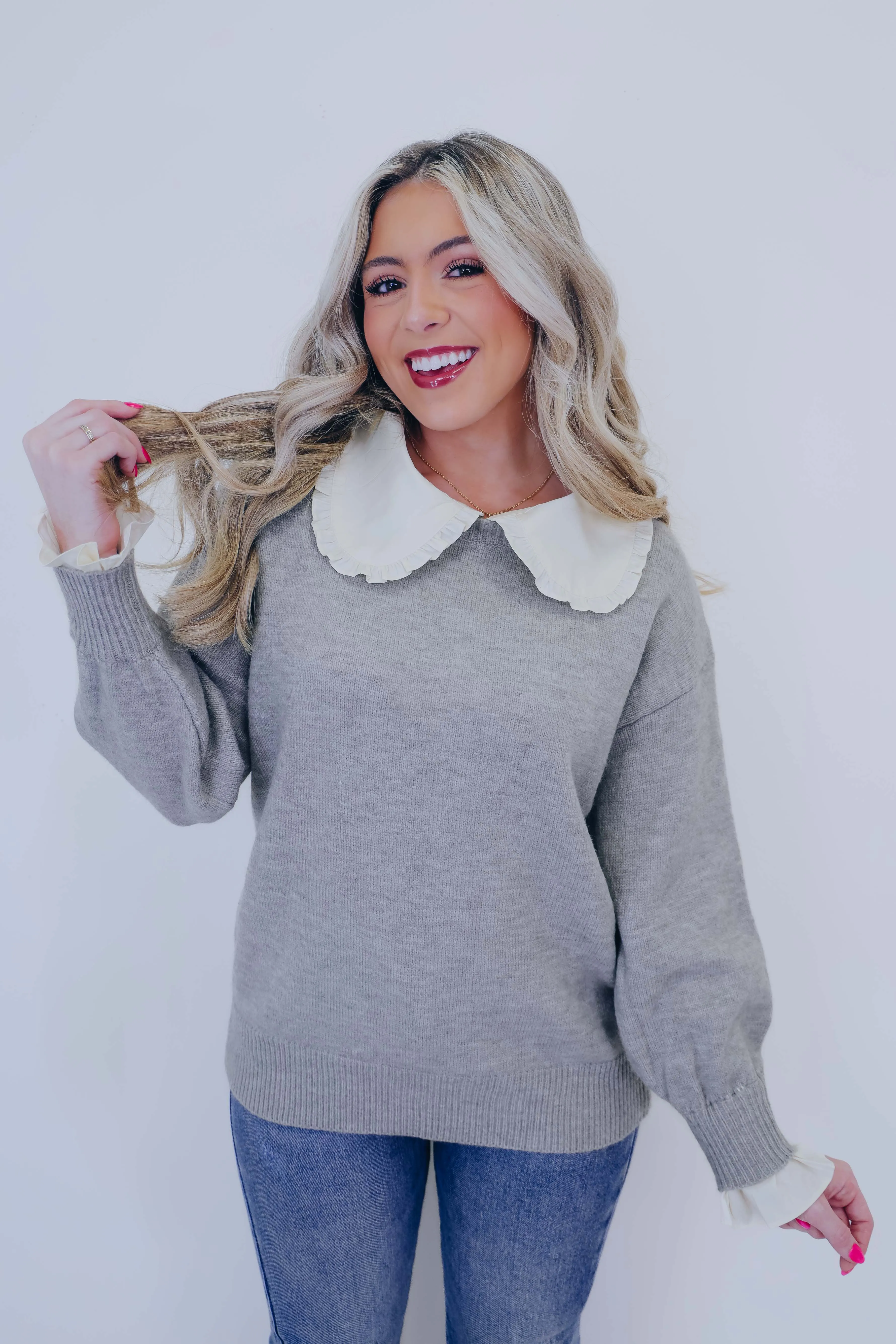 Elouise Elevated Ruffle Collar Sweater - 2 Colors