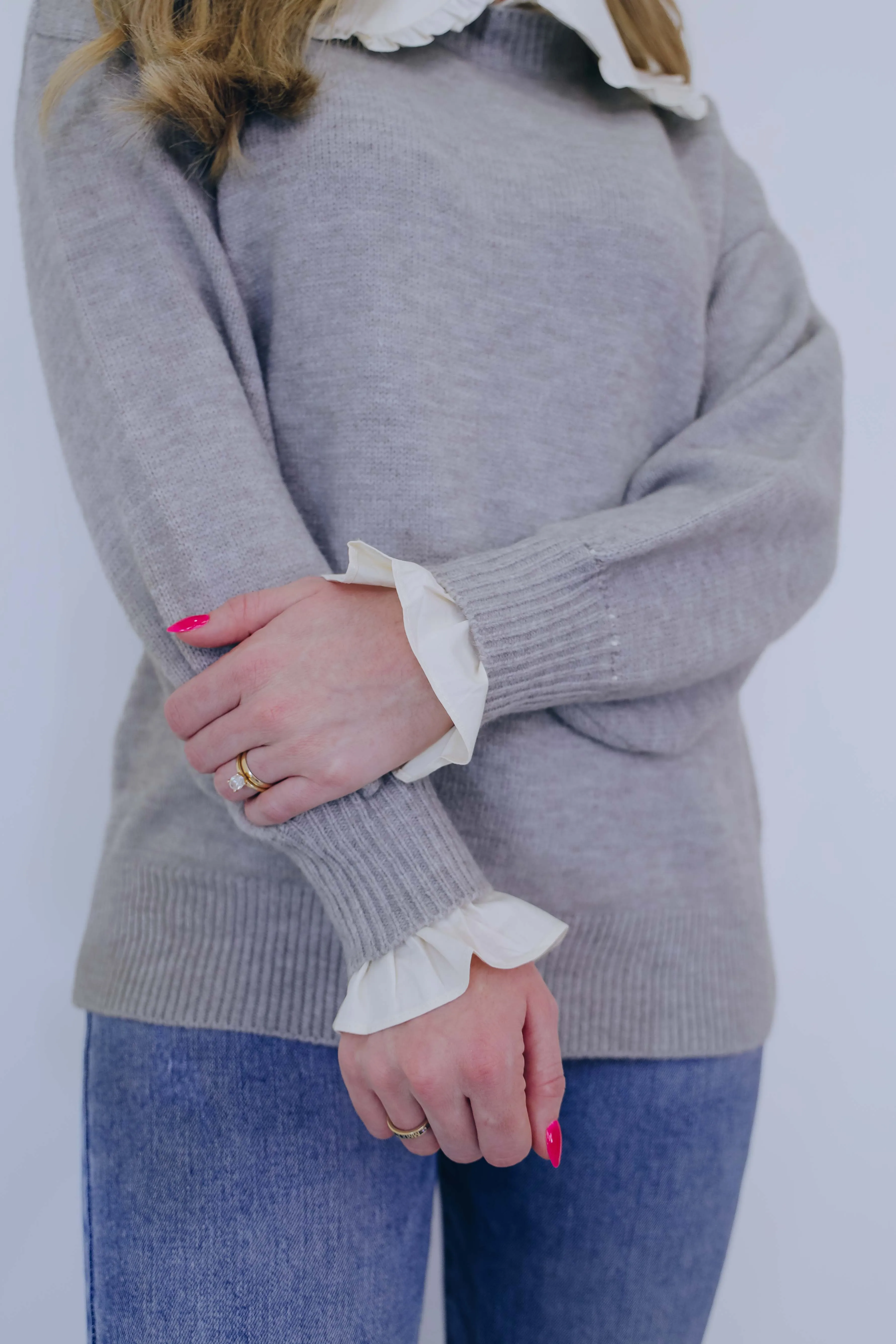 Elouise Elevated Ruffle Collar Sweater - 2 Colors