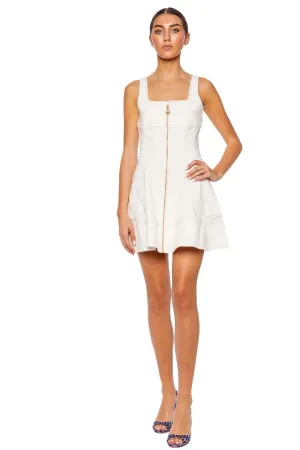 Emilie White Denim Zip Mini Dress