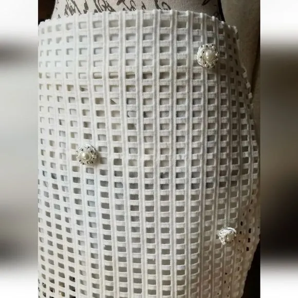 Endless Rose White Cut Out Stretch Pencil SKIRT Lined SZ M