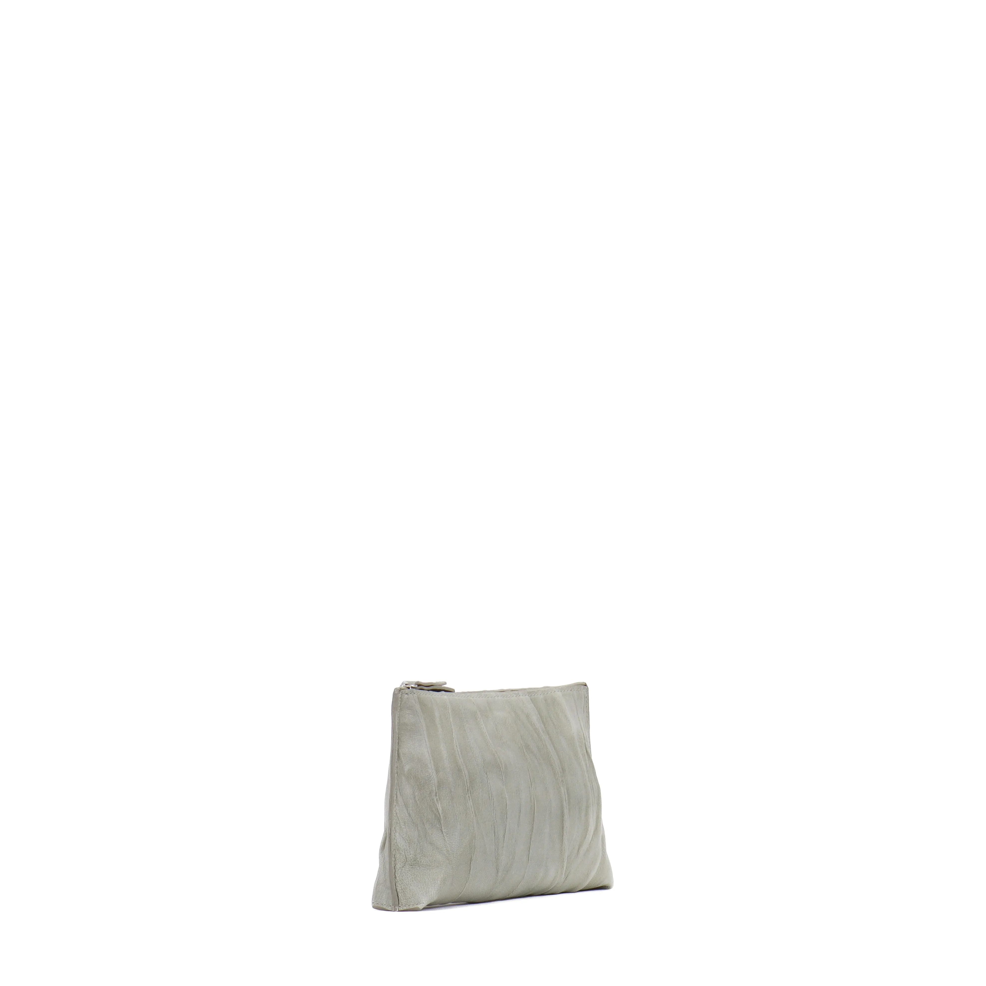 ESSENTIAL POUCH CEMENT PLEATED SHEEPSKIN