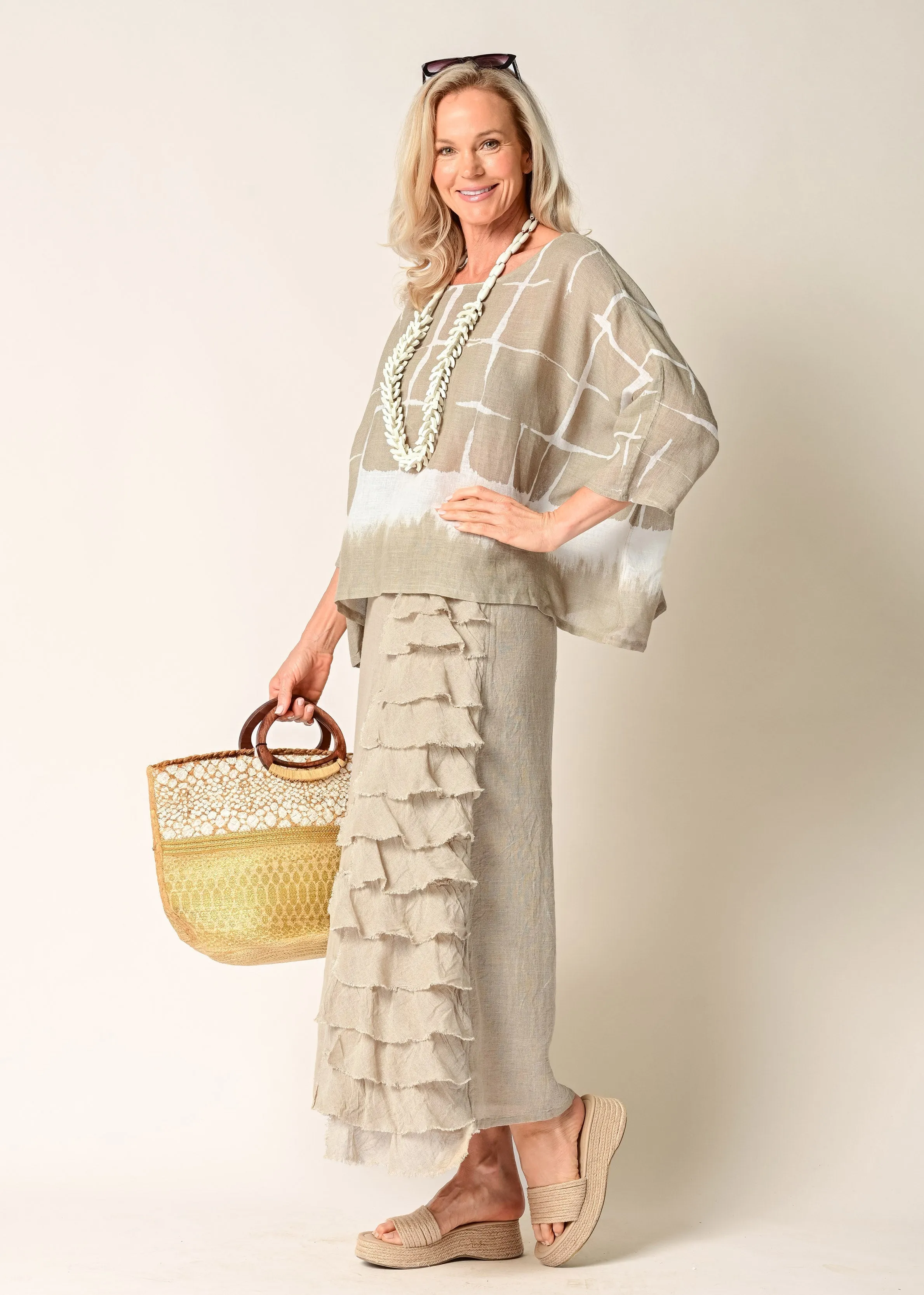 Eve Linen Skirt in Latte