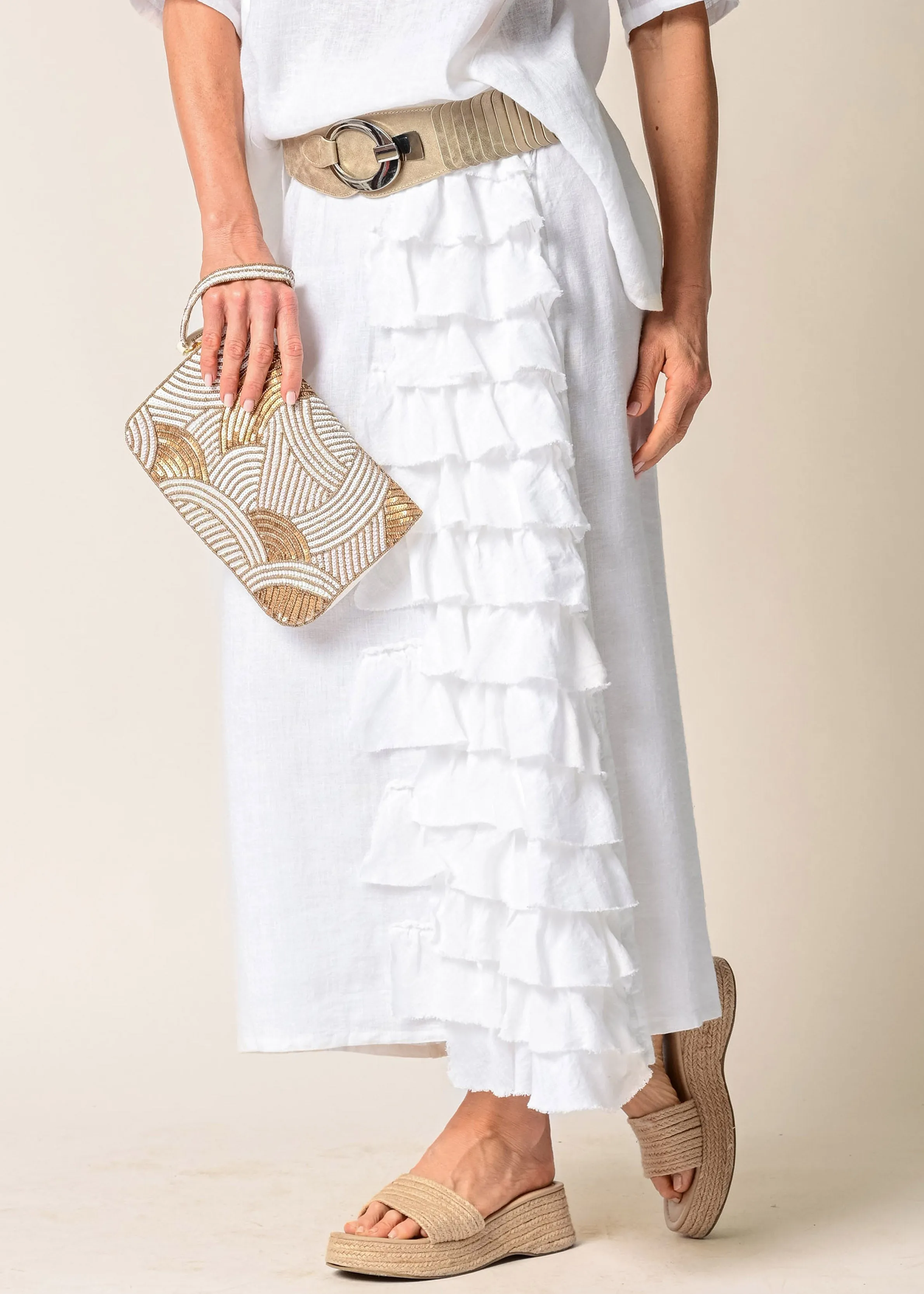 Eve Linen Skirt in White