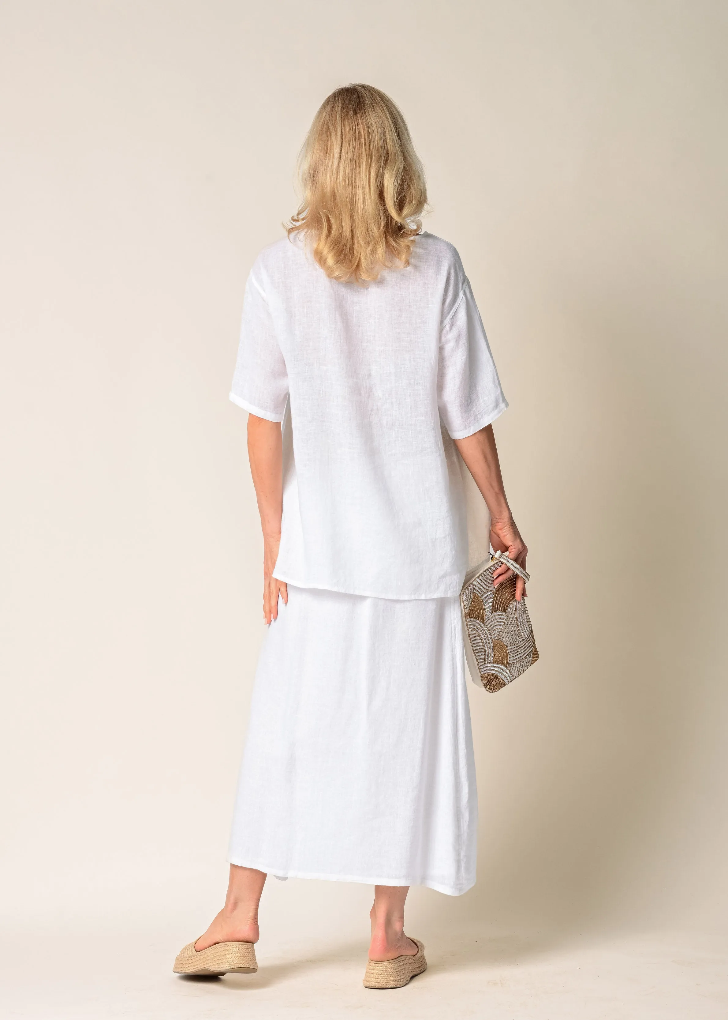 Eve Linen Skirt in White