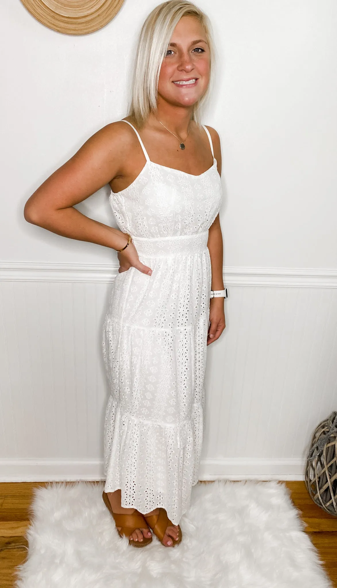 Eyelet You Know Midi Dress