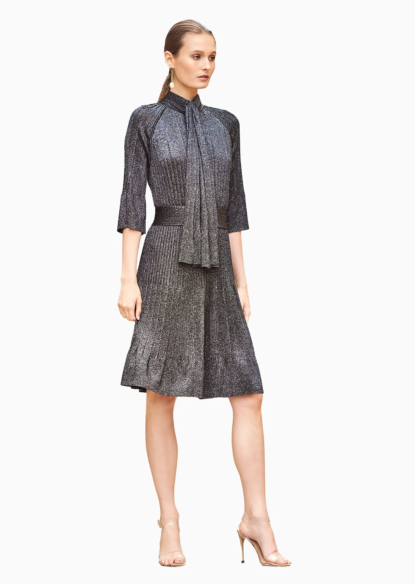 Fawn - Shimmering Dress with Neck Tie