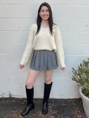 Fennel Plaid Pleated Skort