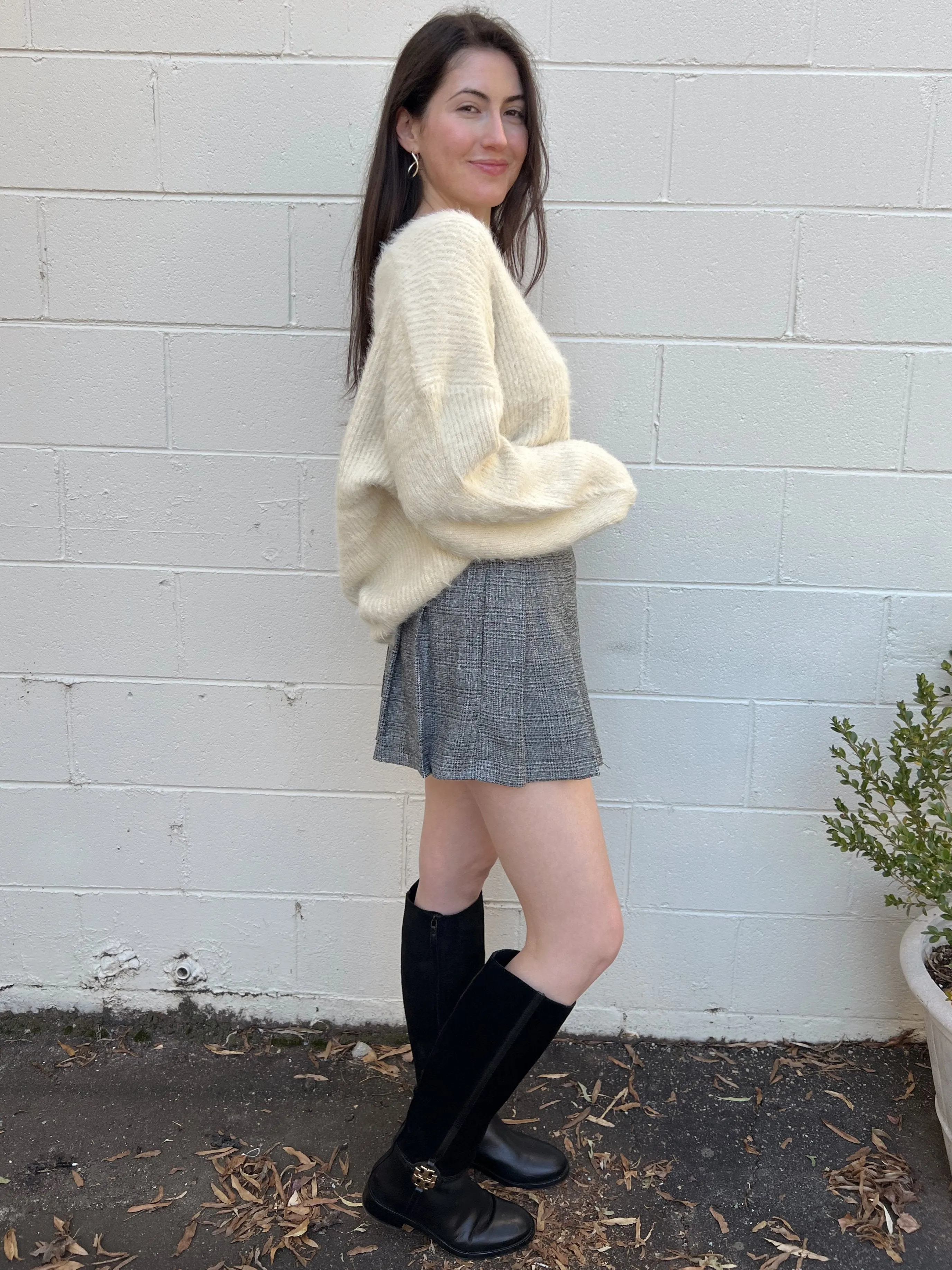 Fennel Plaid Pleated Skort