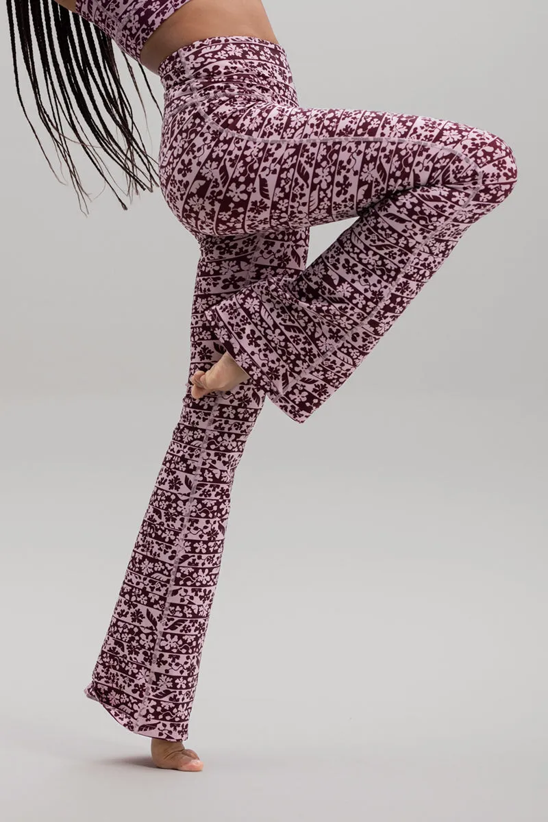 Flared Leggings Flower Bordure