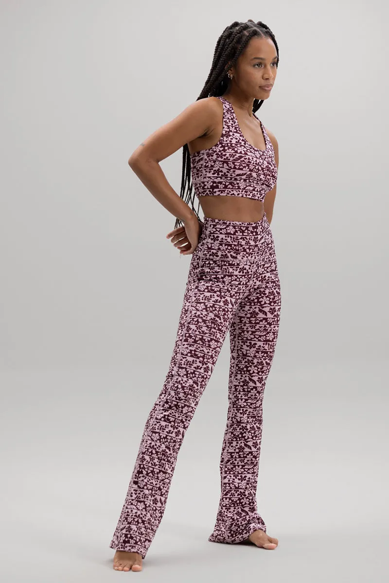 Flared Leggings Flower Bordure