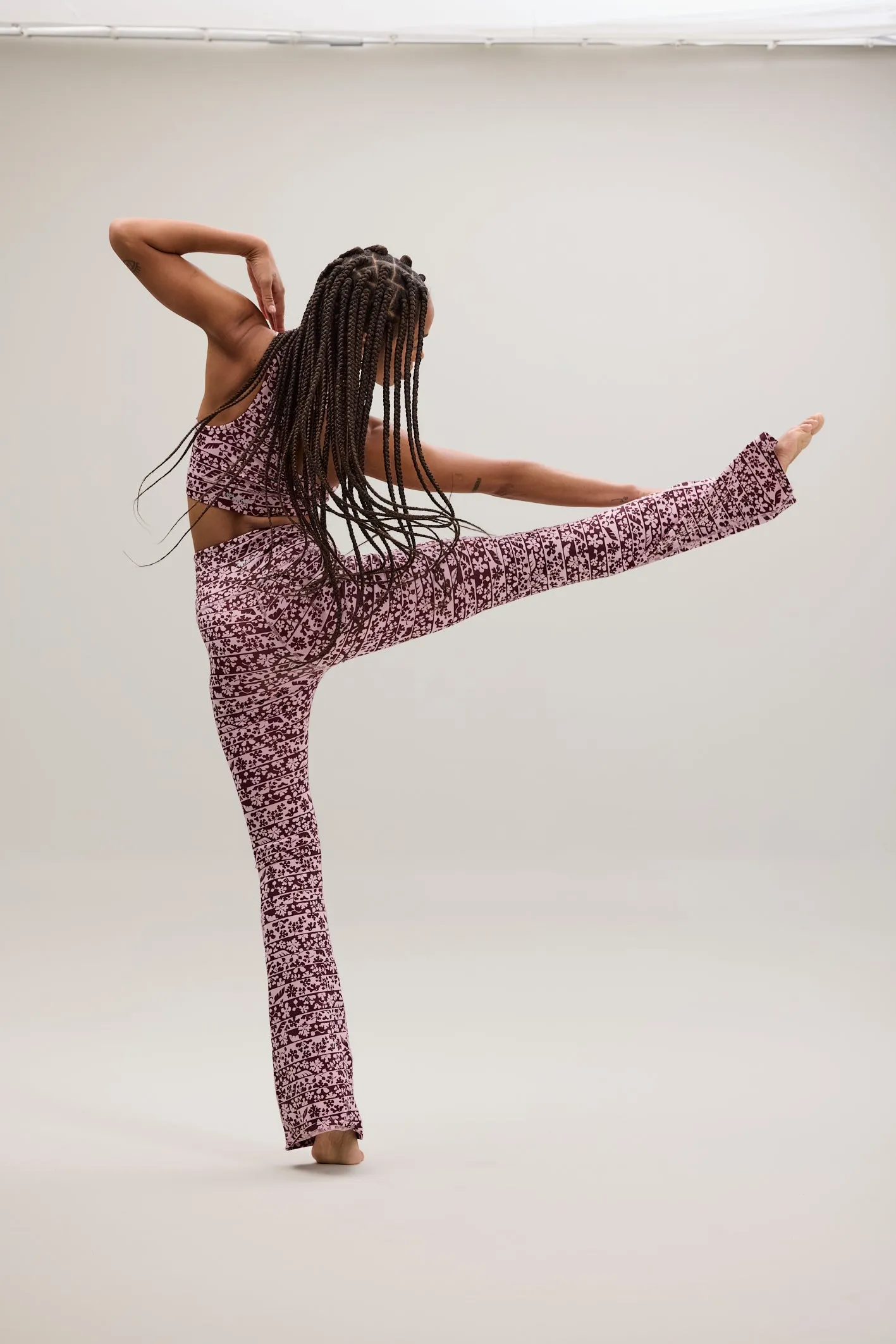 Flared Leggings Flower Bordure