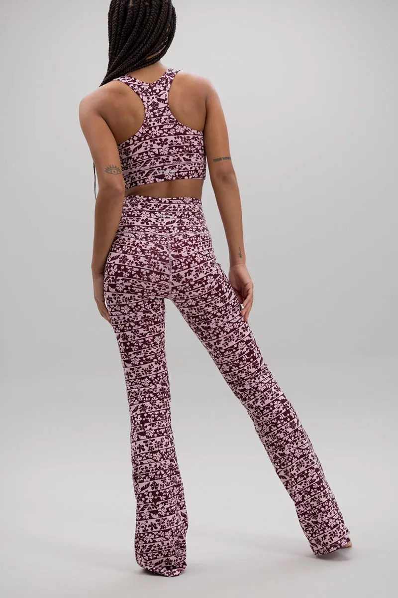 Flared Leggings Flower Bordure