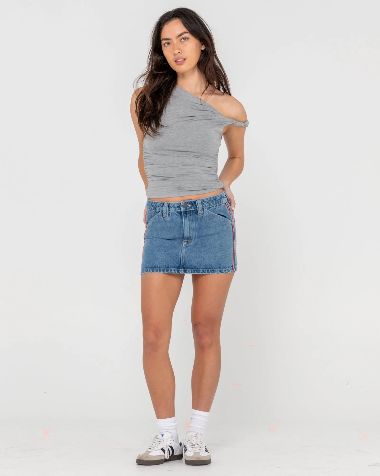 Flip Mommy Low Rise Mini Denim Skirt