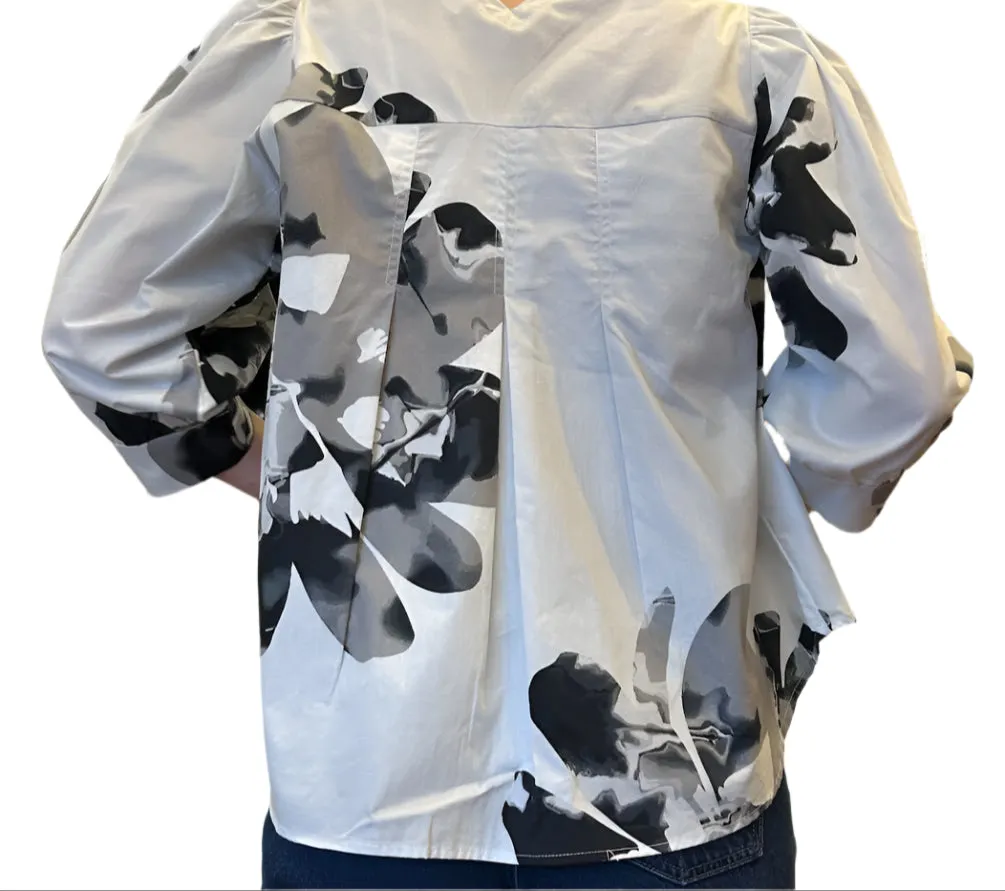 Floral Blouse with Tulip Sleeve