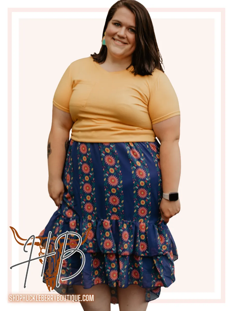 Floral Hi-Lo Skirt