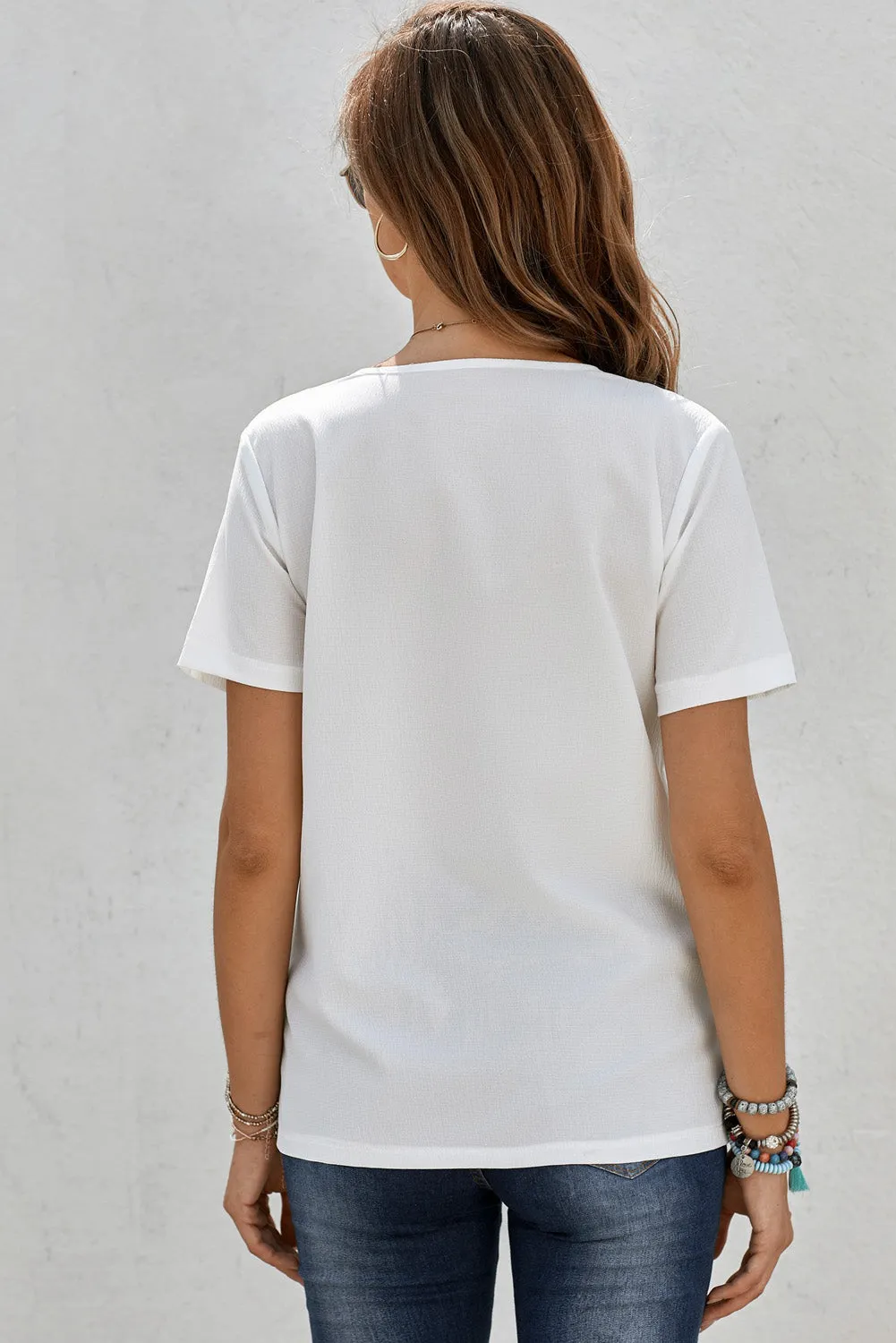 Floral Pattern V Neck Top