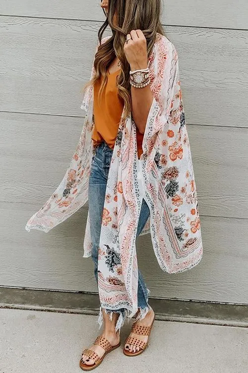 Floral Print Summer Kimono