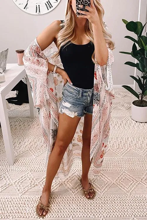 Floral Print Summer Kimono