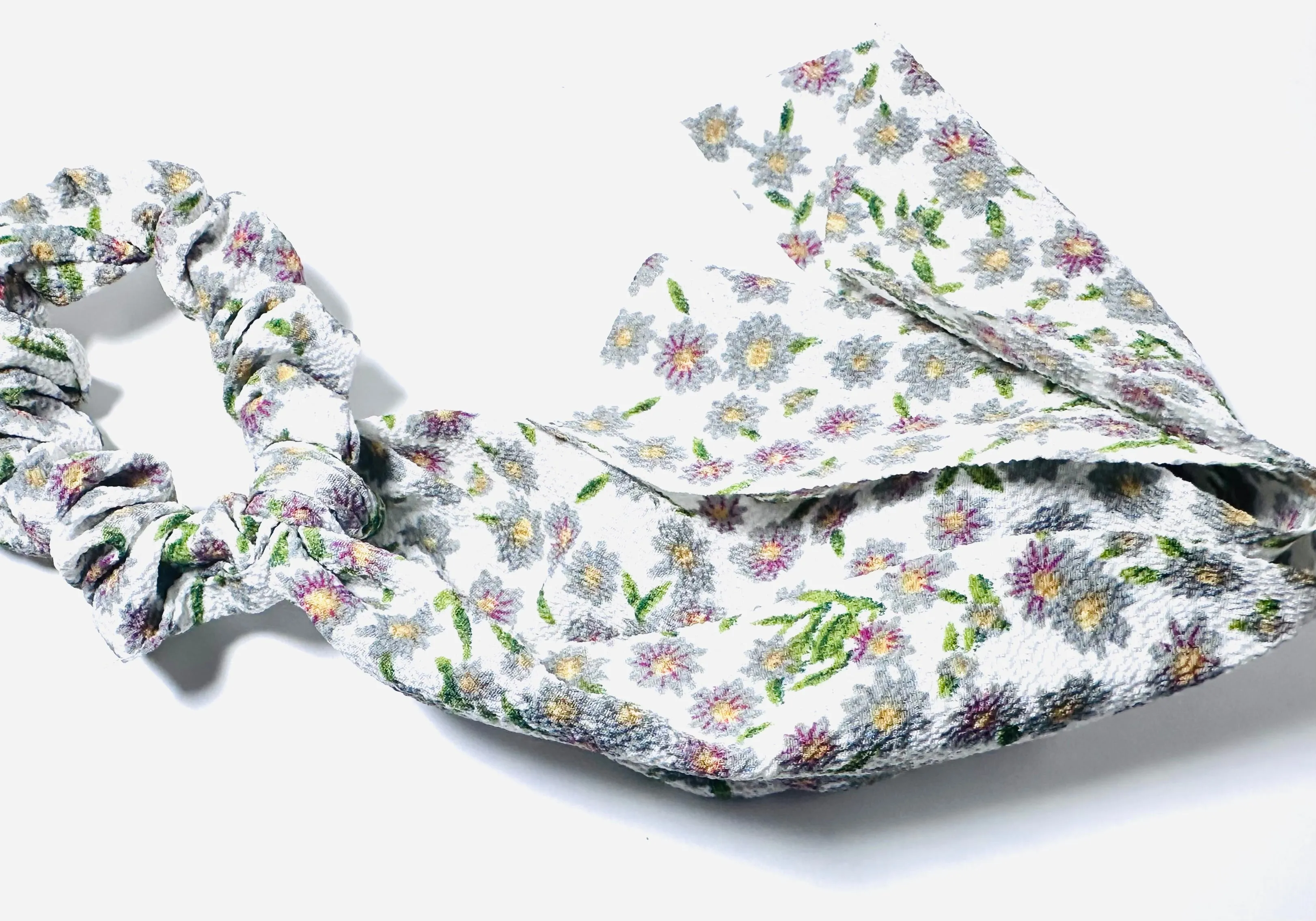 Floral Scrunchie Ribbon Hair Tie