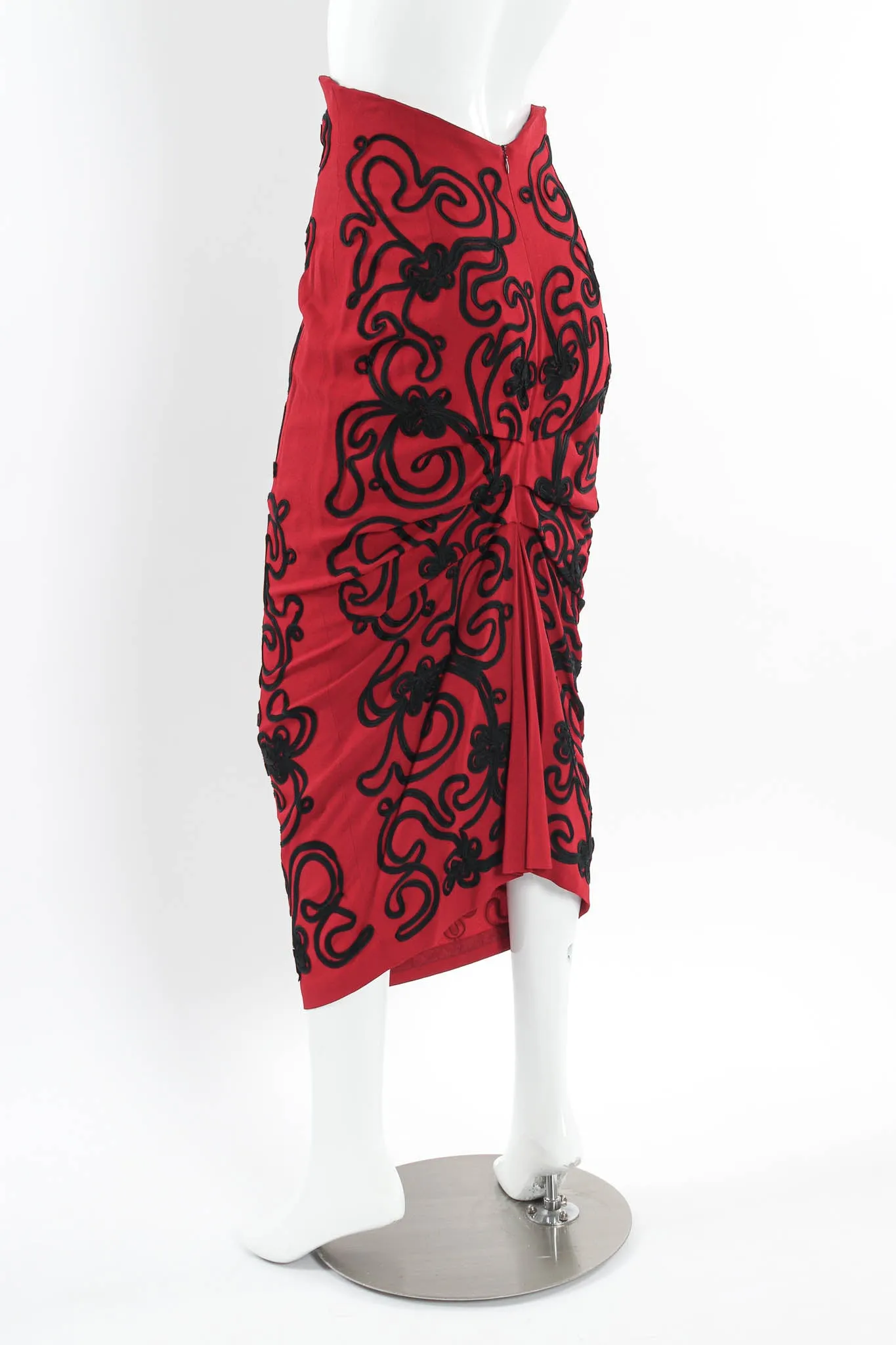 Floral Soutache Braid Pencil Skirt