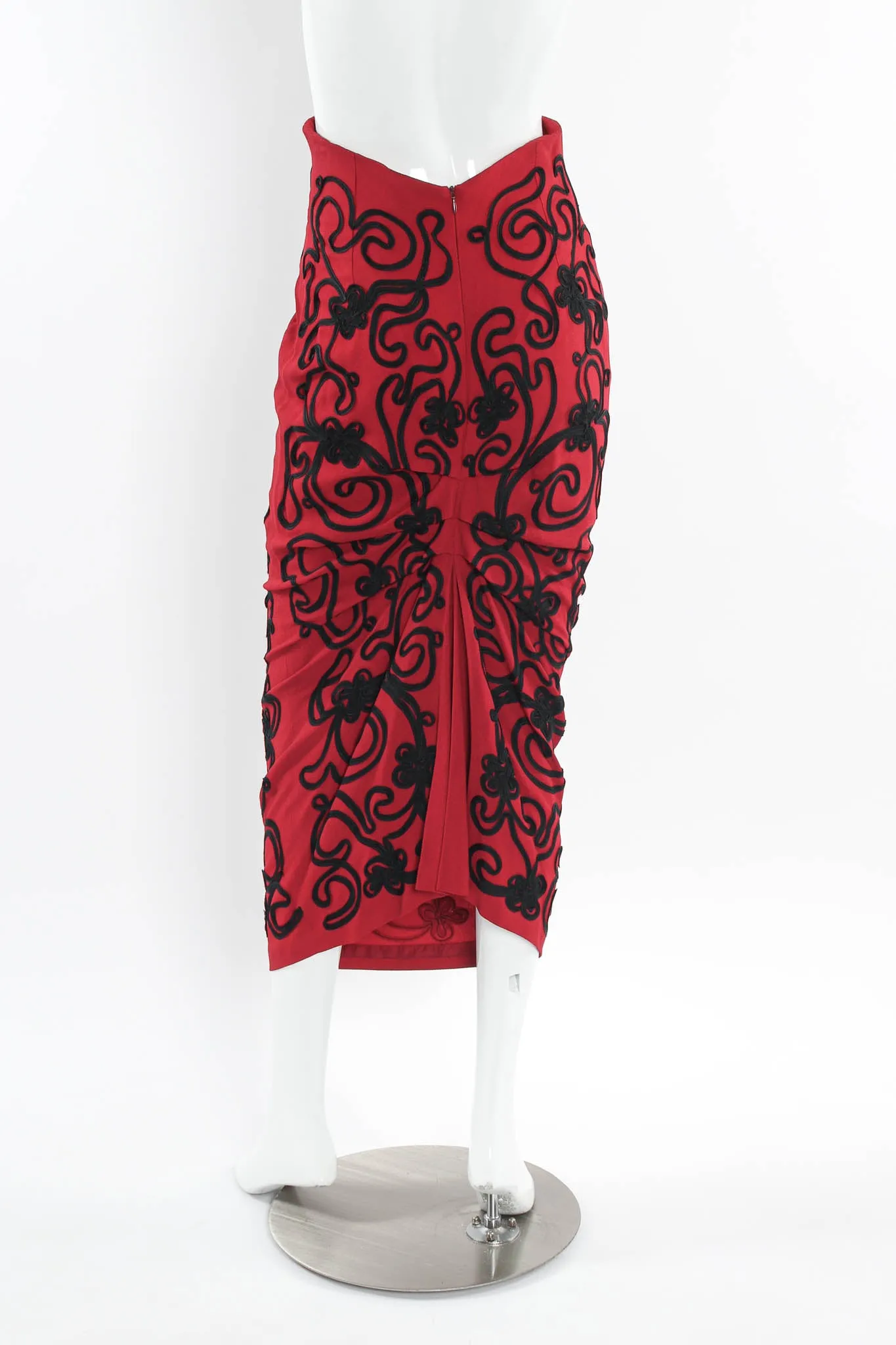 Floral Soutache Braid Pencil Skirt