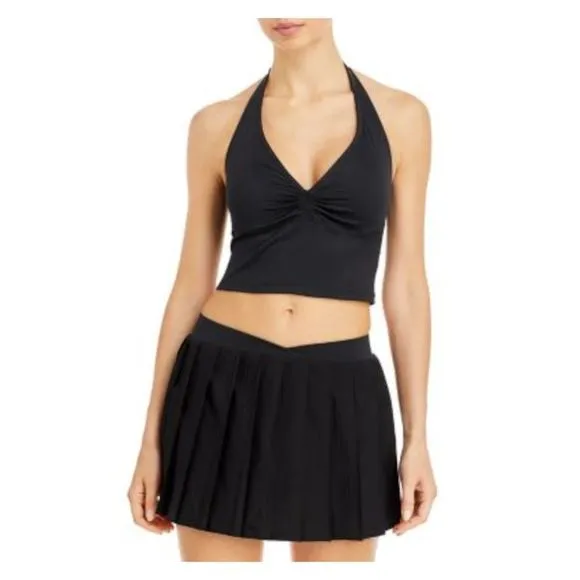 FRANKIES BIKINIS Womens Black Built-in Shorts Lining Mini Active Wear Skirt L