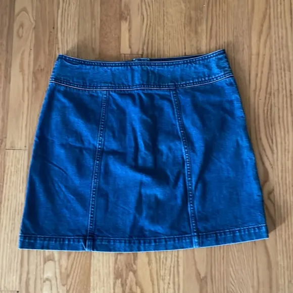 Free People Denim Mini Skirt with Buttons New 12