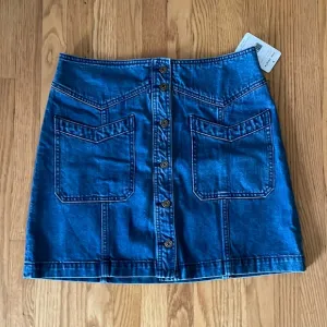 Free People Denim Mini Skirt with Buttons New 12