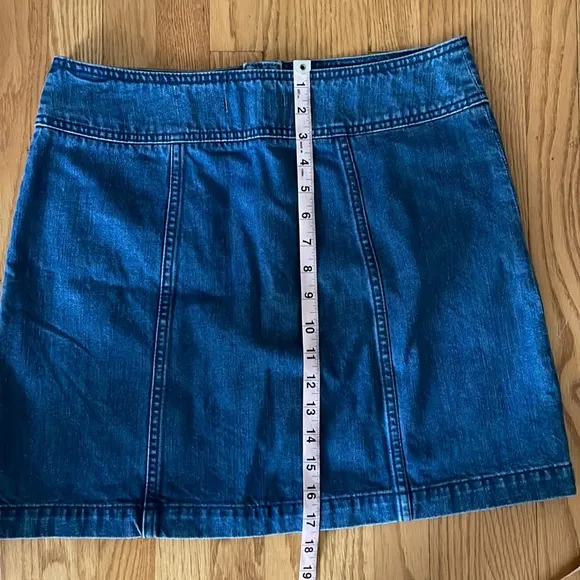 Free People Denim Mini Skirt with Buttons New 12
