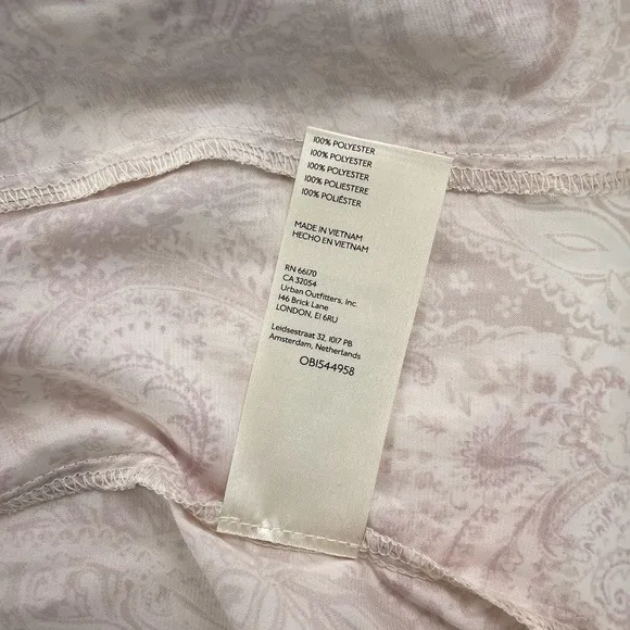 Free People Dress Women XS Arzel Mini Ivory Paisley Print Kimono Pleated Satin