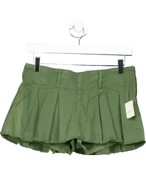 Free People Green Denim Mini Skort UK 4