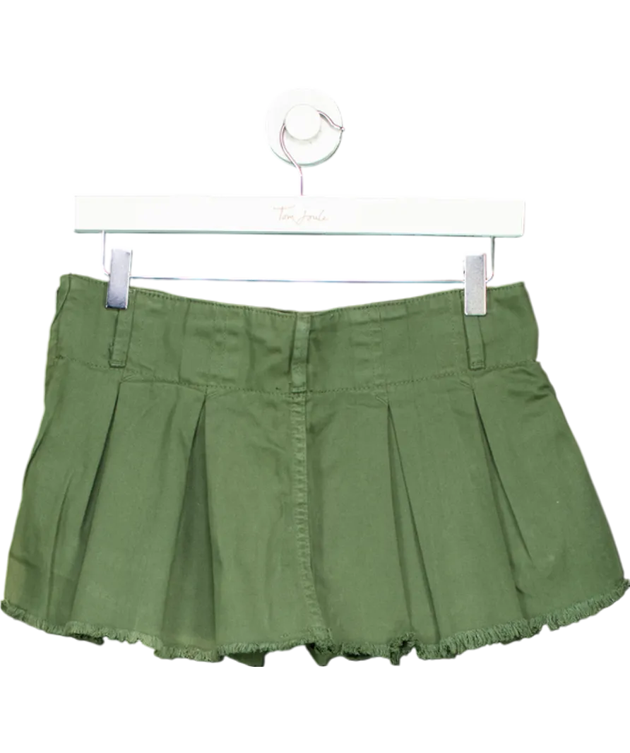 Free People Green Denim Mini Skort UK 4