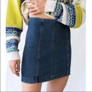 Free People Modern Femme Denim Mini Skirt in Blue NWT