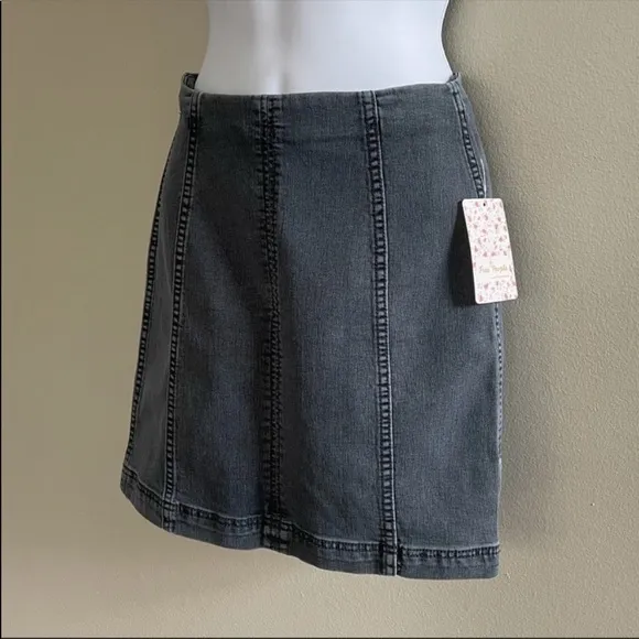 Free People Modern Femme Denim Mini Skirt in Westminster Blue NWT