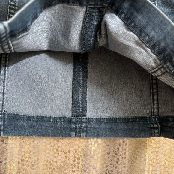 Free People Modern Femme Westminster Blue Denim Mini Skirt Size12 NWT