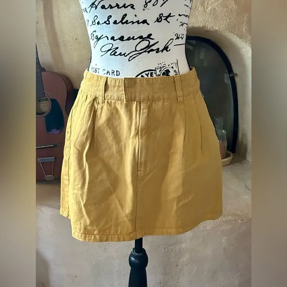 Free People Pleated Cotton Mini Skirt NWOT