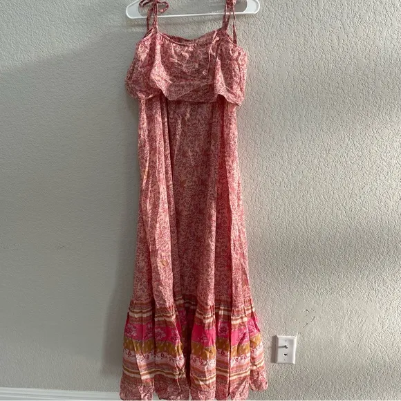 Free People Tangier Babydoll Maxi Dress • Rose | Size Large