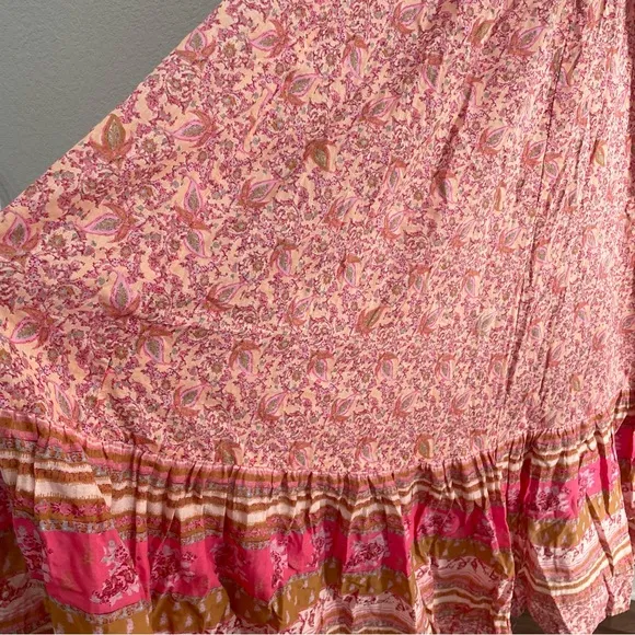 Free People Tangier Babydoll Maxi Dress • Rose | Size Large