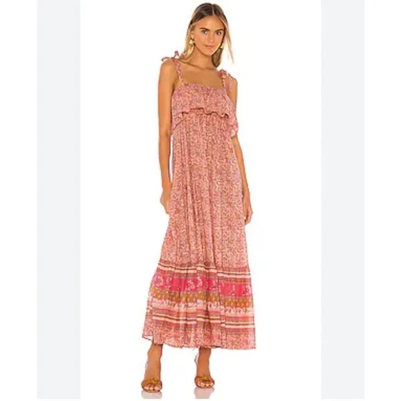Free People Tangier Babydoll Maxi Dress • Rose | Size Large